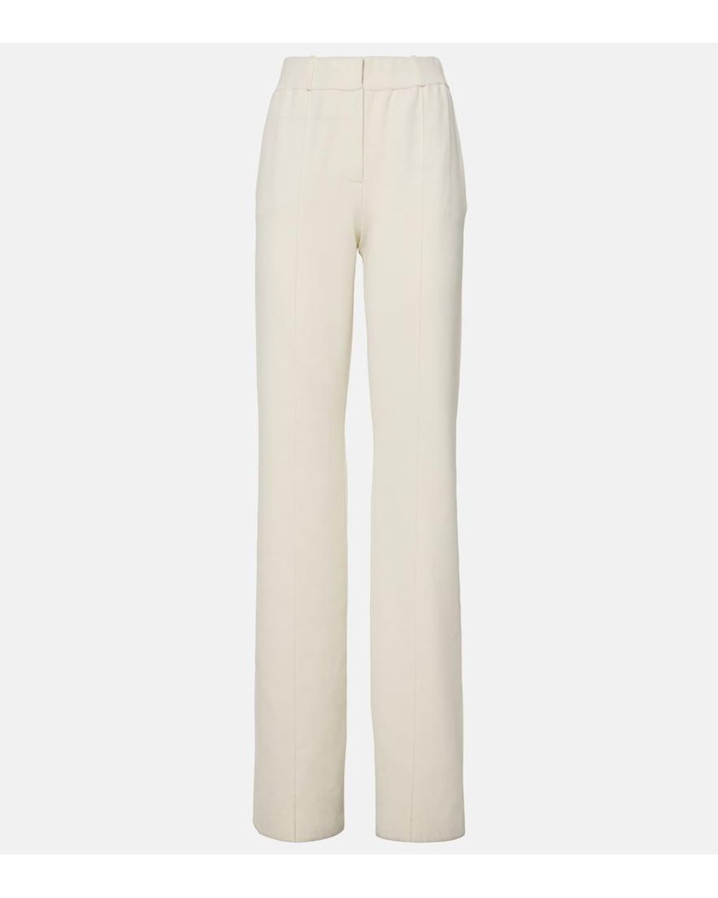 Joseph White Milano Mid-Rise Straight Pants