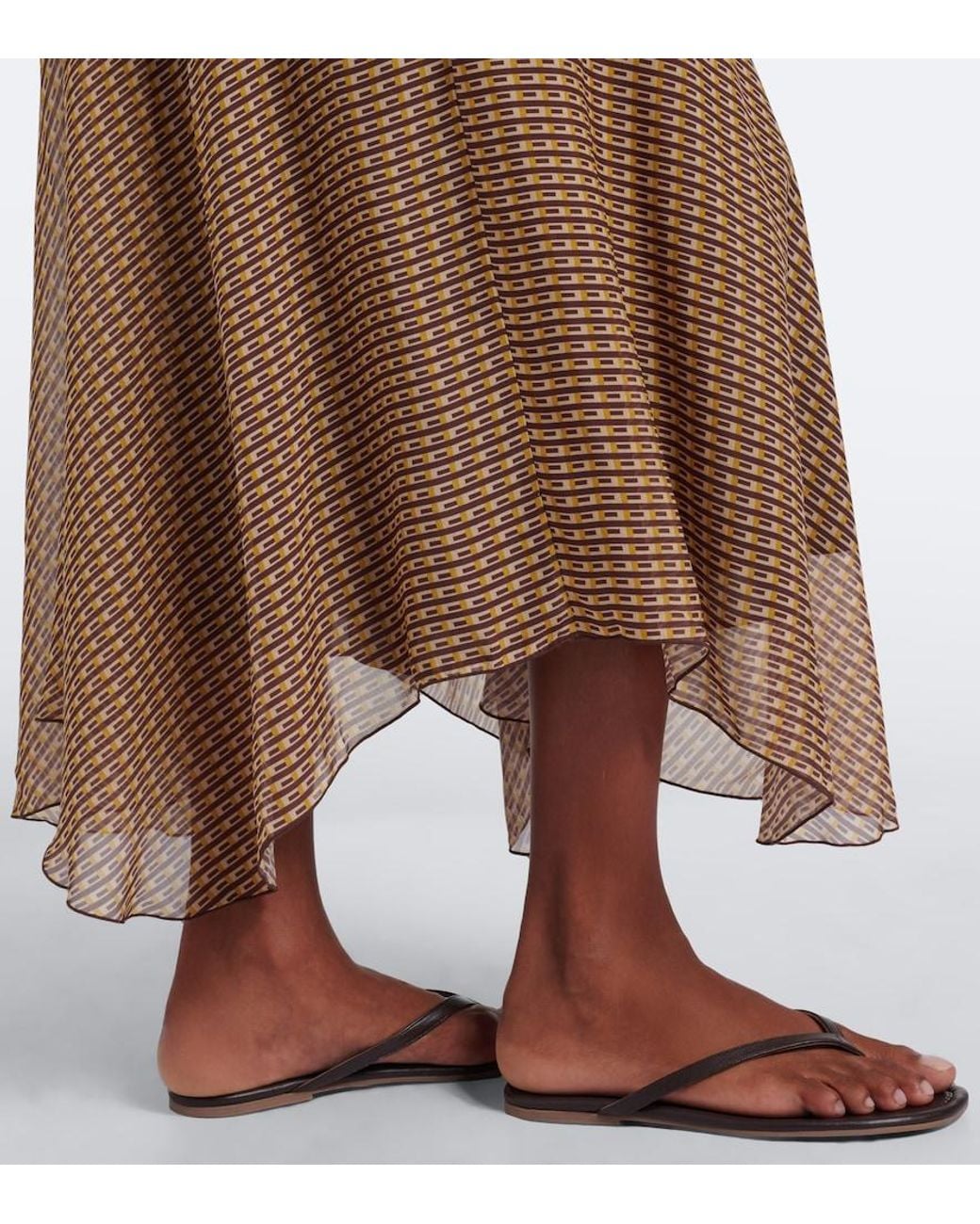 Sir Brown Cooper Asymmetric Printed Maxi Skirt