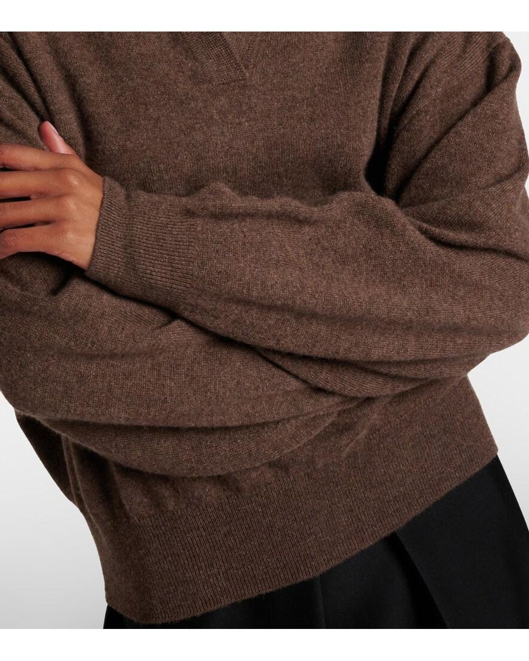 Lisa Yang Brown Katriel Cashmere Polo Sweater