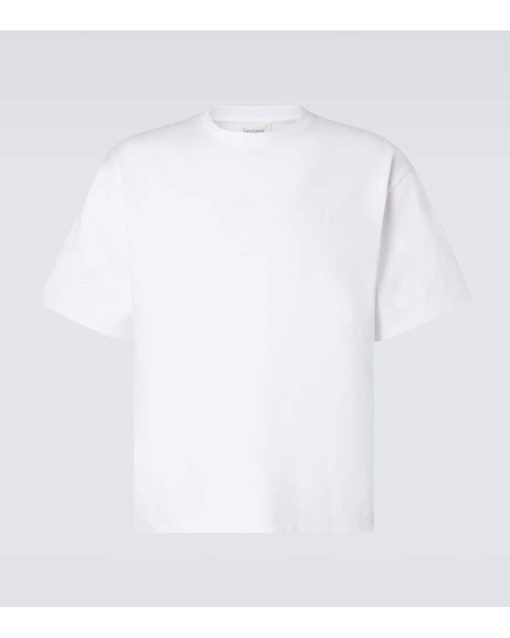 Saint Laurent T-Shirt Aus Baumwoll-Jersey in White für Herren