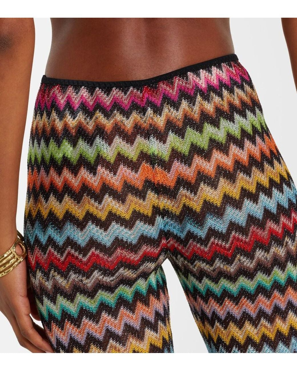 Missoni Multicolor Zigzag Lame Flared Pants