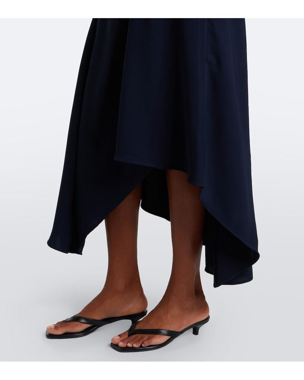 Veronica Beard Blue Thalissa Draped Ribbed-Knit Midi Dress