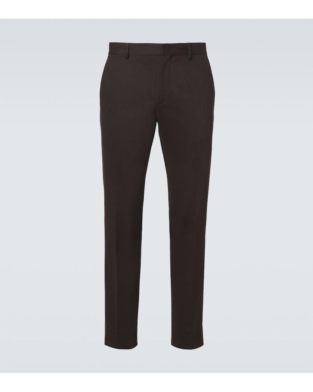 Zegna Gray Cotton And Cashmere Slim Pants for men