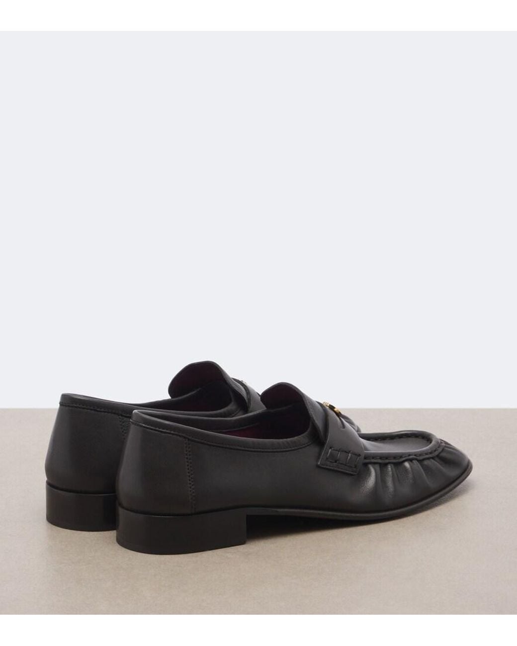 Chloé Black Letti Leather Penny Loafers
