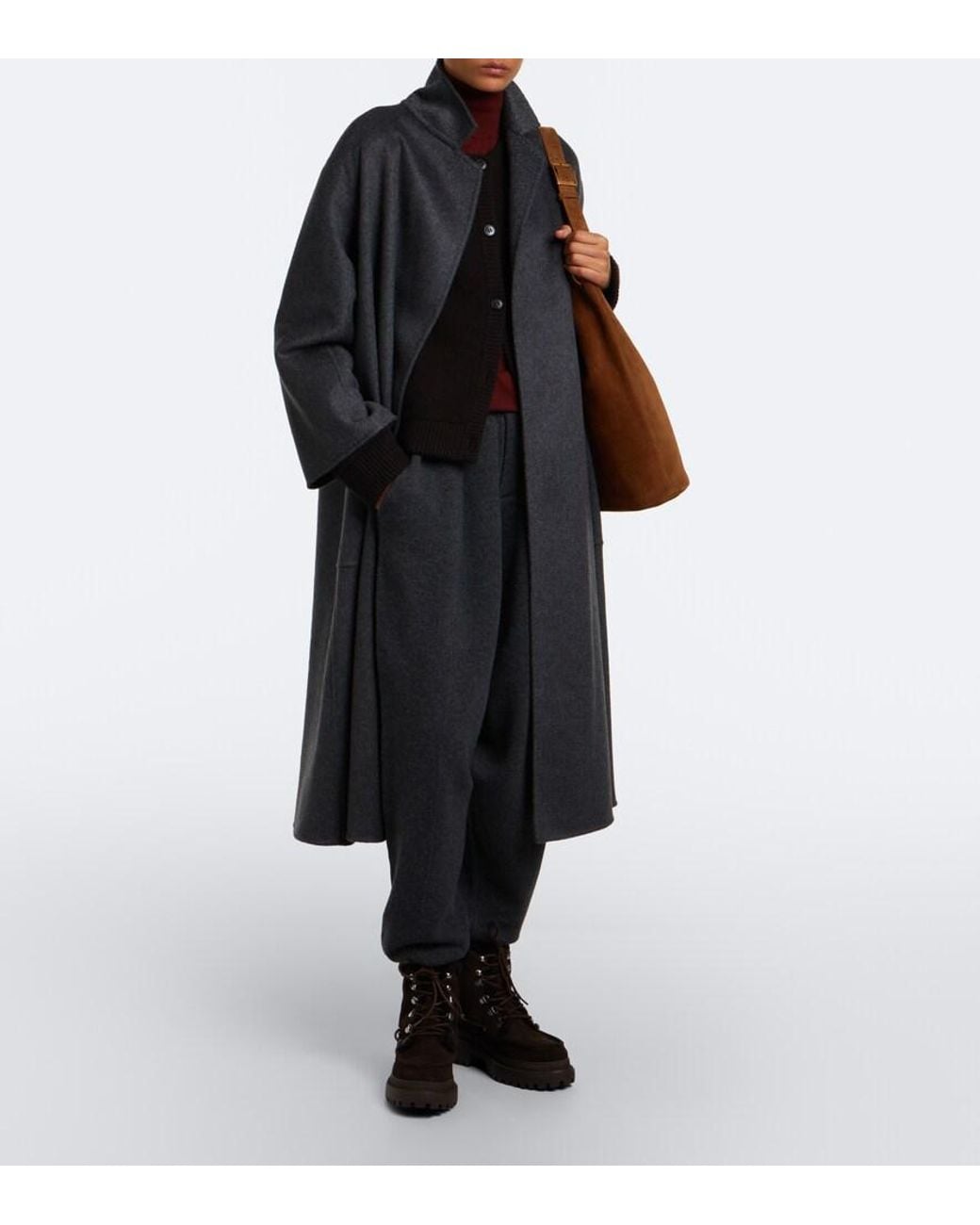 Yves Salomon Black Shearling-Lined Suede Lace-Up Boots
