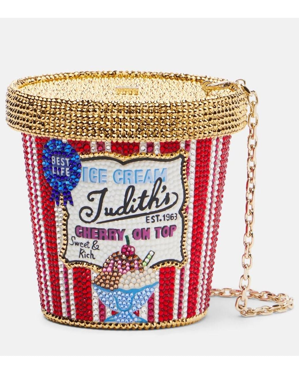 Judith Leiber White Judith's Best Ice Cream Pint Clutch
