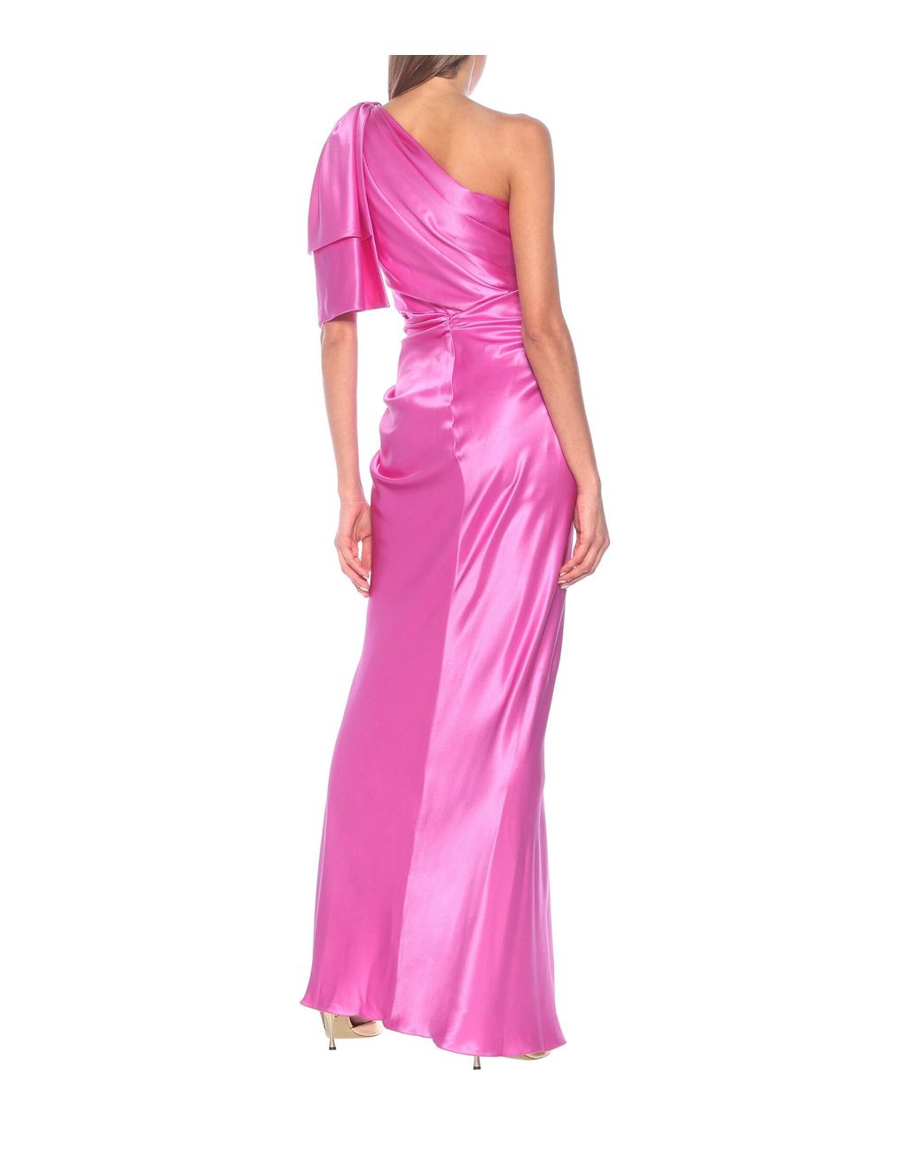 Dolce & Gabbana One-shoulder Silk Satin Gown in Pink | Lyst