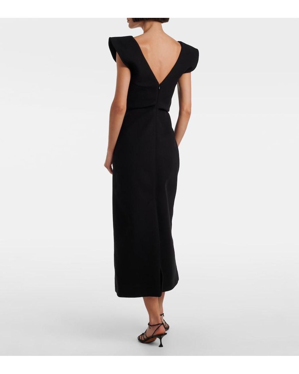 Proenza Schouler Black Mariam Scuba Midi Dress