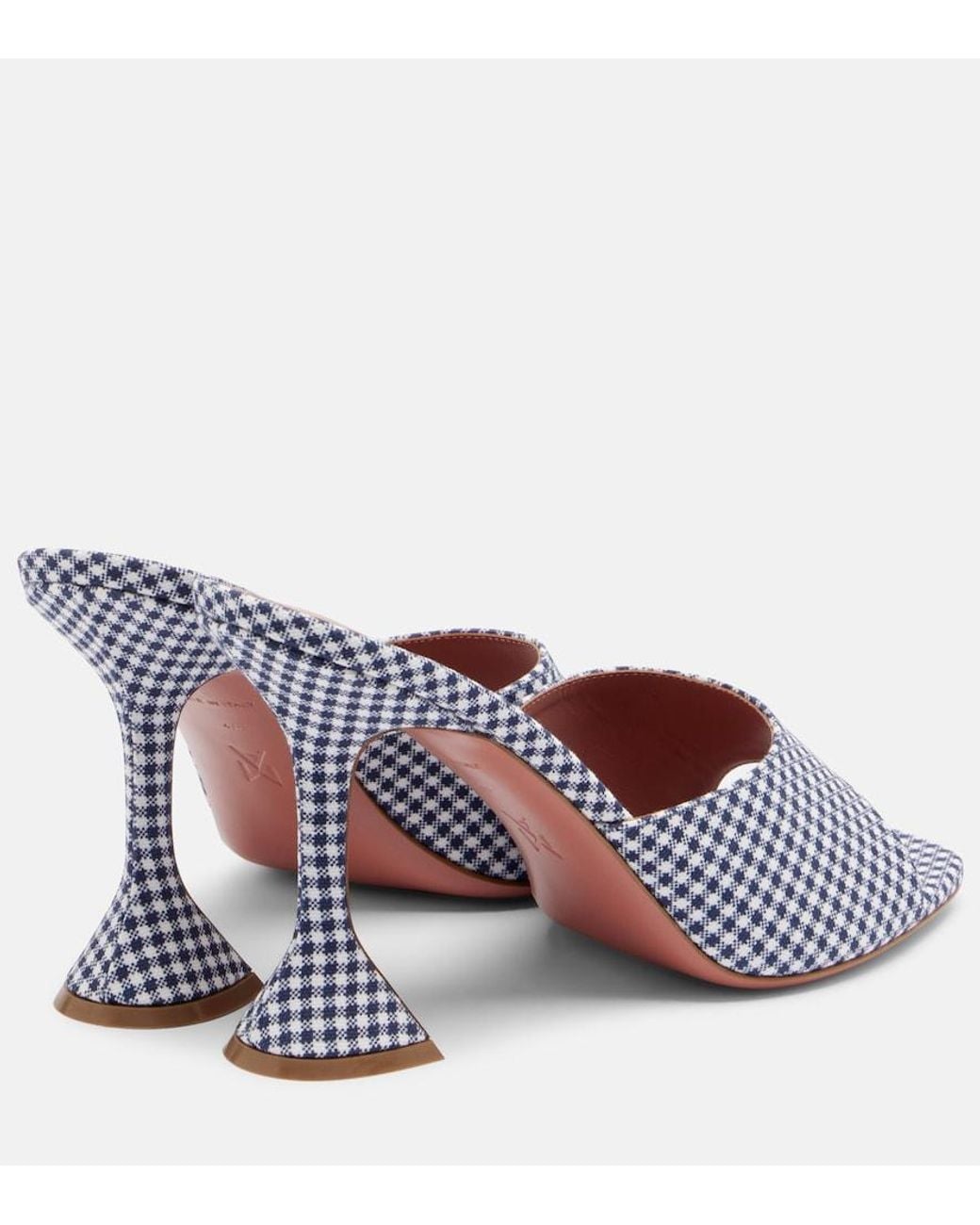 AMINA MUADDI Pink Lupita Gingham Mules