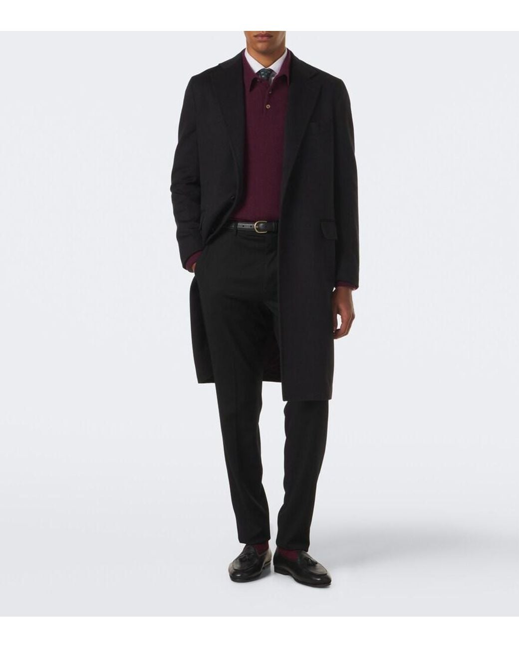 Rubinacci Black Cashmere Coat for men