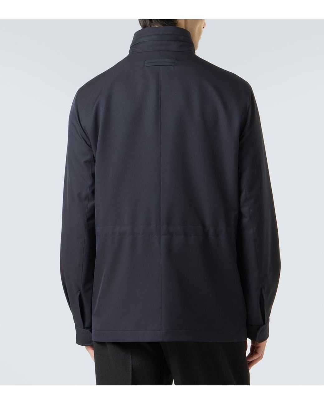 Zegna Blue Twill Field Jacket for men