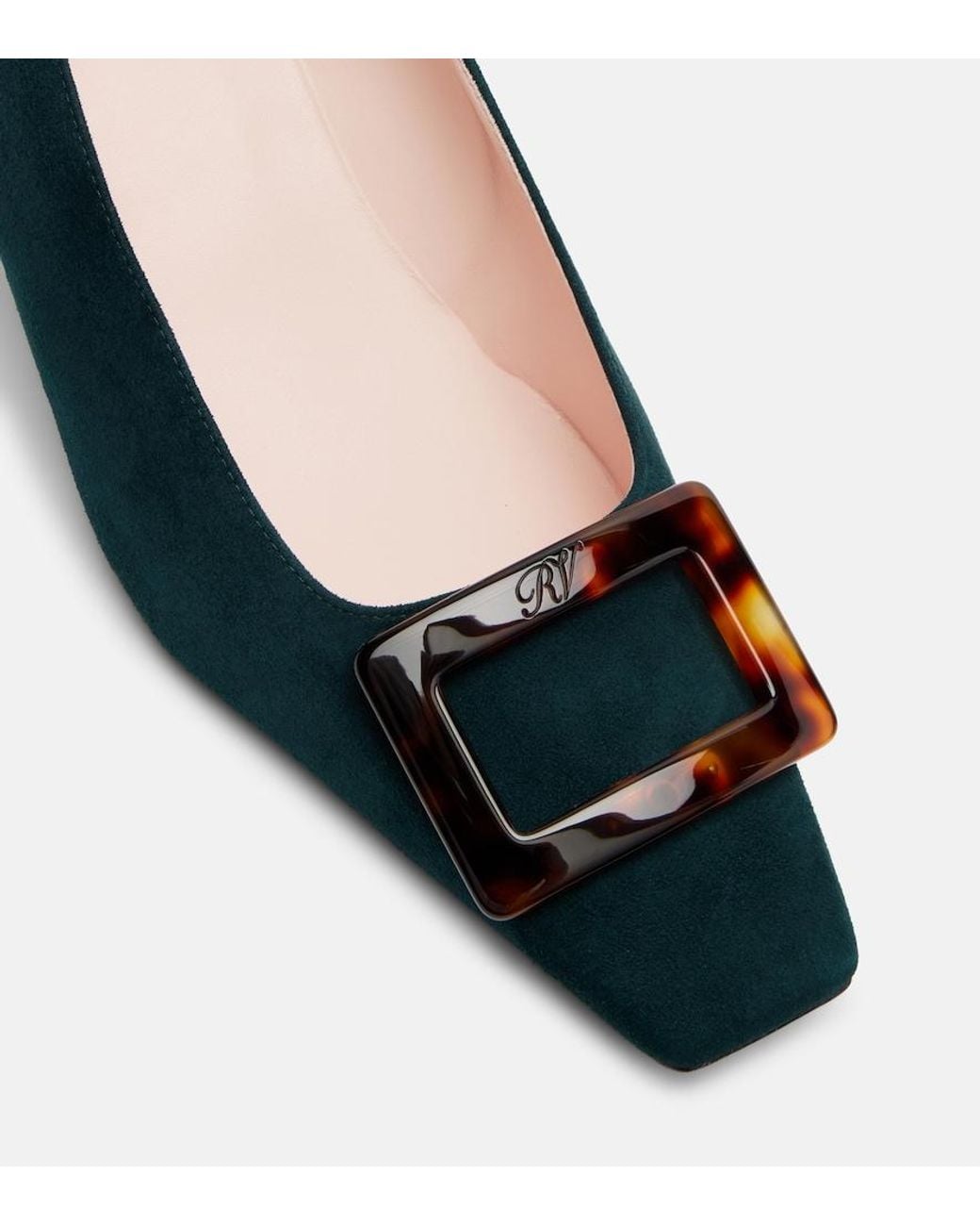Roger Vivier Blue Belle Vivier 45 Suede Pumps