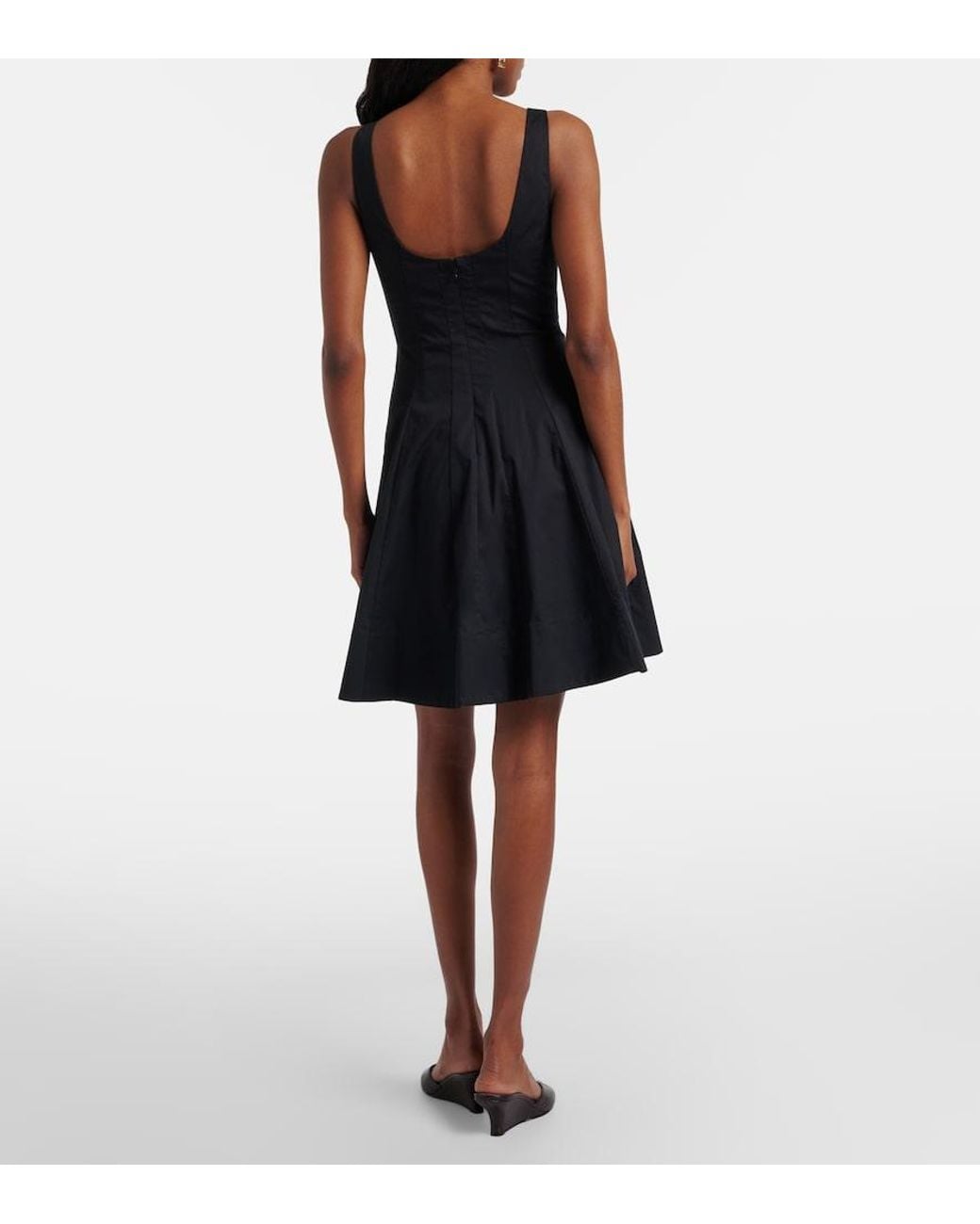 Staud Black Wells Cotton Minidress
