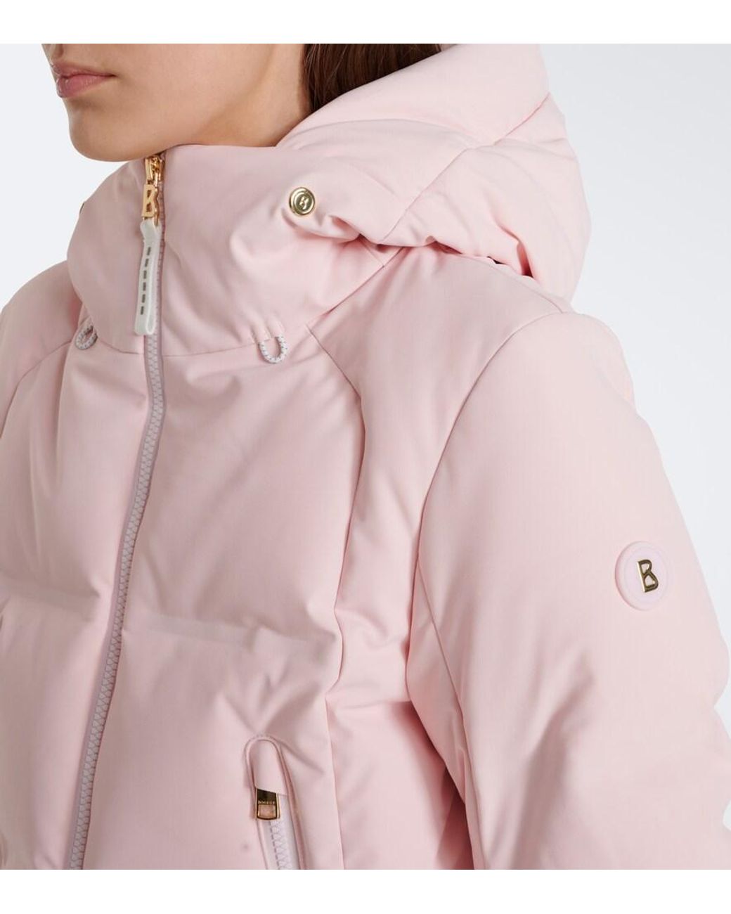 Bogner Pink Hooded Down Ski Jacket