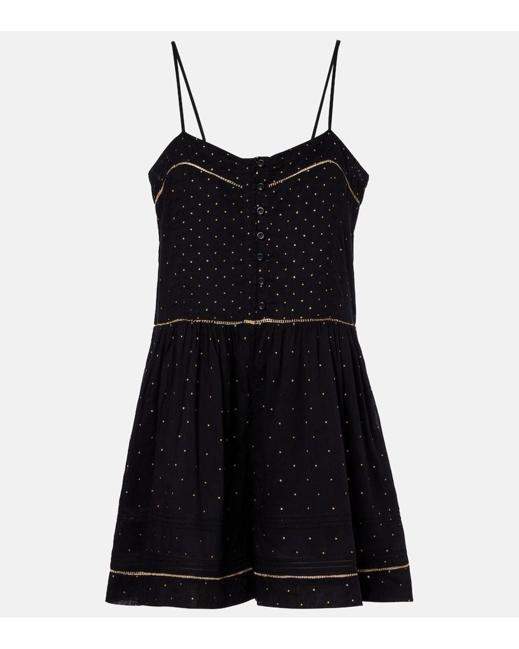 Isabel Marant Black Vickie Polka-Dot Cotton Romper
