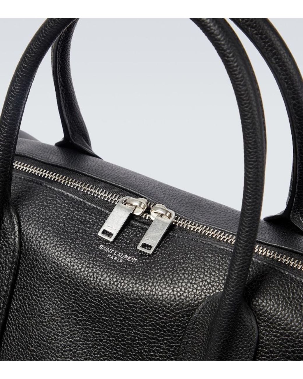 Saint Laurent Black Leather Duffel Bag for men