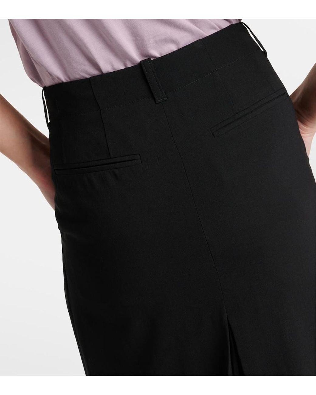 Dries Van Noten Black Wool-Blend Maxi Skirt