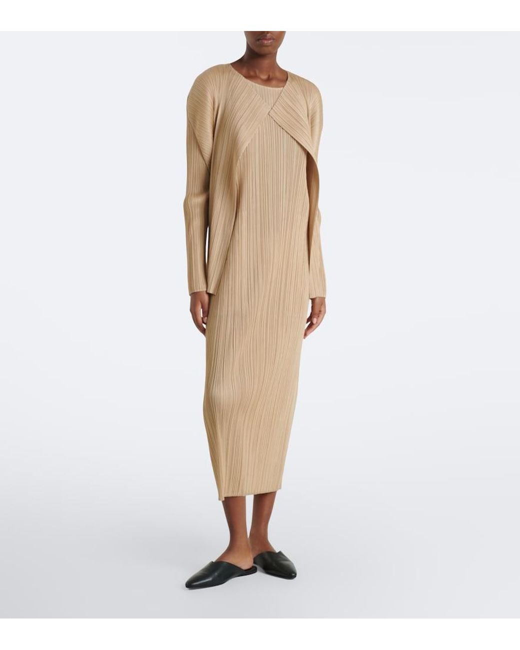 Pleats Please Issey Miyake Natural Monthly Colors: October Pleated Cardigan