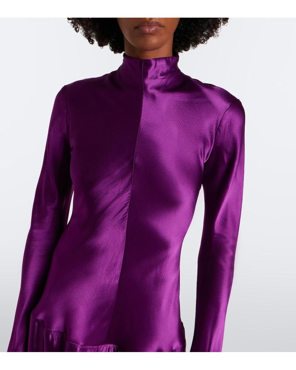 FFORME Purple Satin Maxi Dress