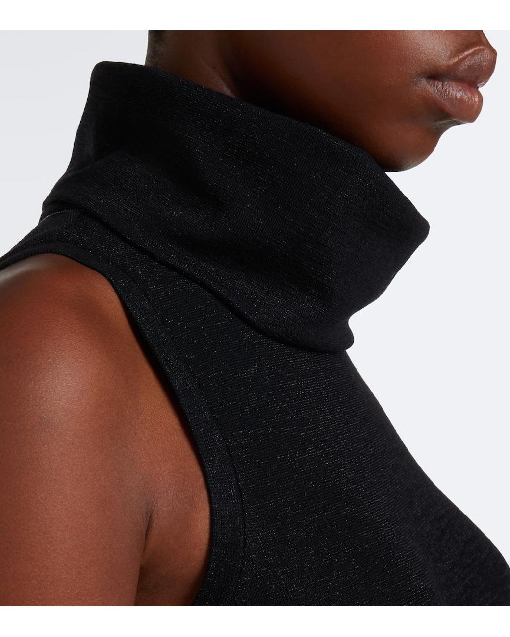 Brunello Cucinelli Black Knitted Wool-Blend Top