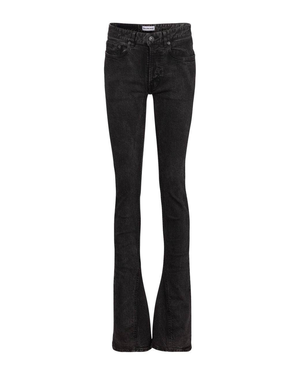 Balenciaga Mid-rise Skinny Kick-flare Jeans in Black - Lyst