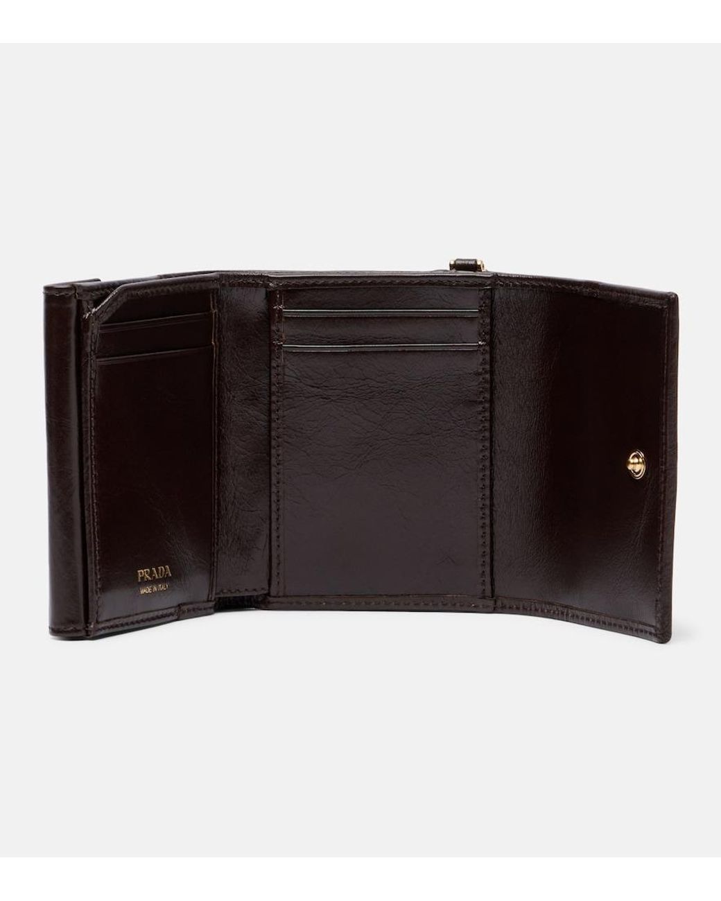 Prada Brown Logo Leather Wallet