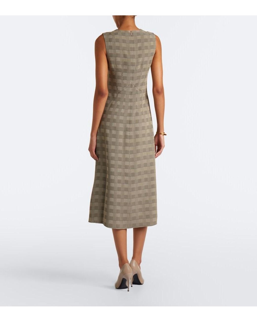 Emilia Wickstead Natural Rumi Prince Of Wales Check Midi Dress