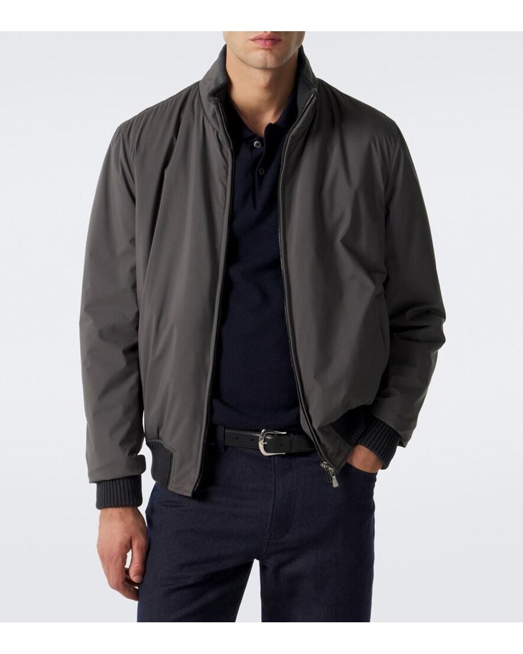 Thom Sweeney Gray Technical Blouson Jacket for men
