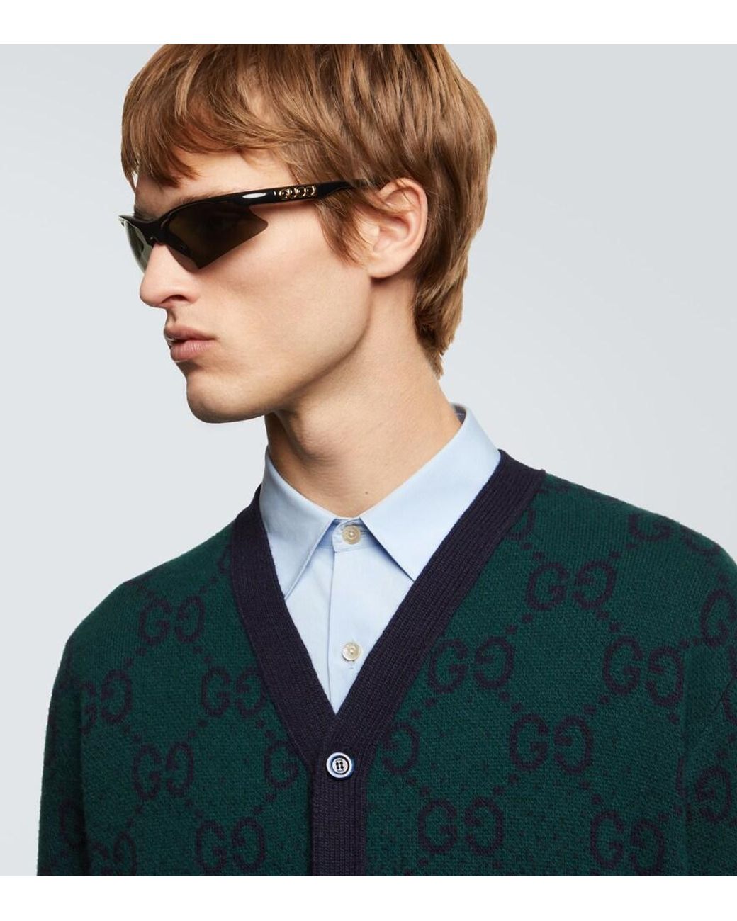 Gucci Gray Rectangular Sunglasses for men