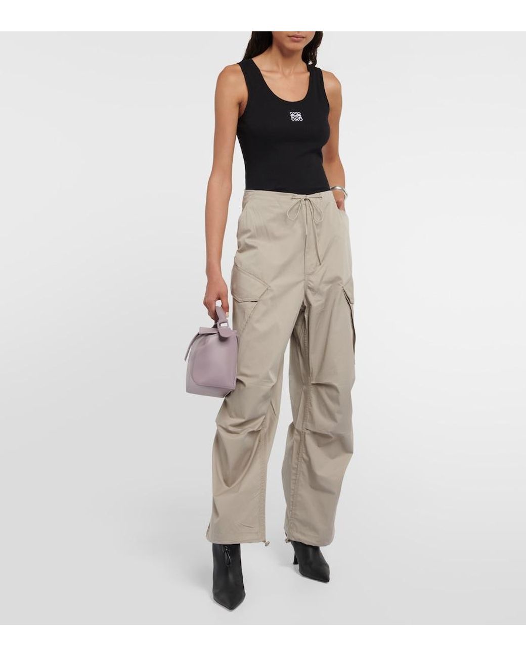 Agolde Natural Ginerva Cotton Poplin Cargo Pants