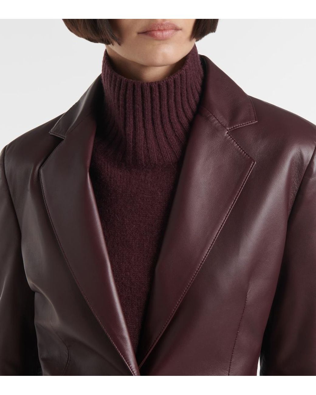 Joseph Brown Leather Blazer