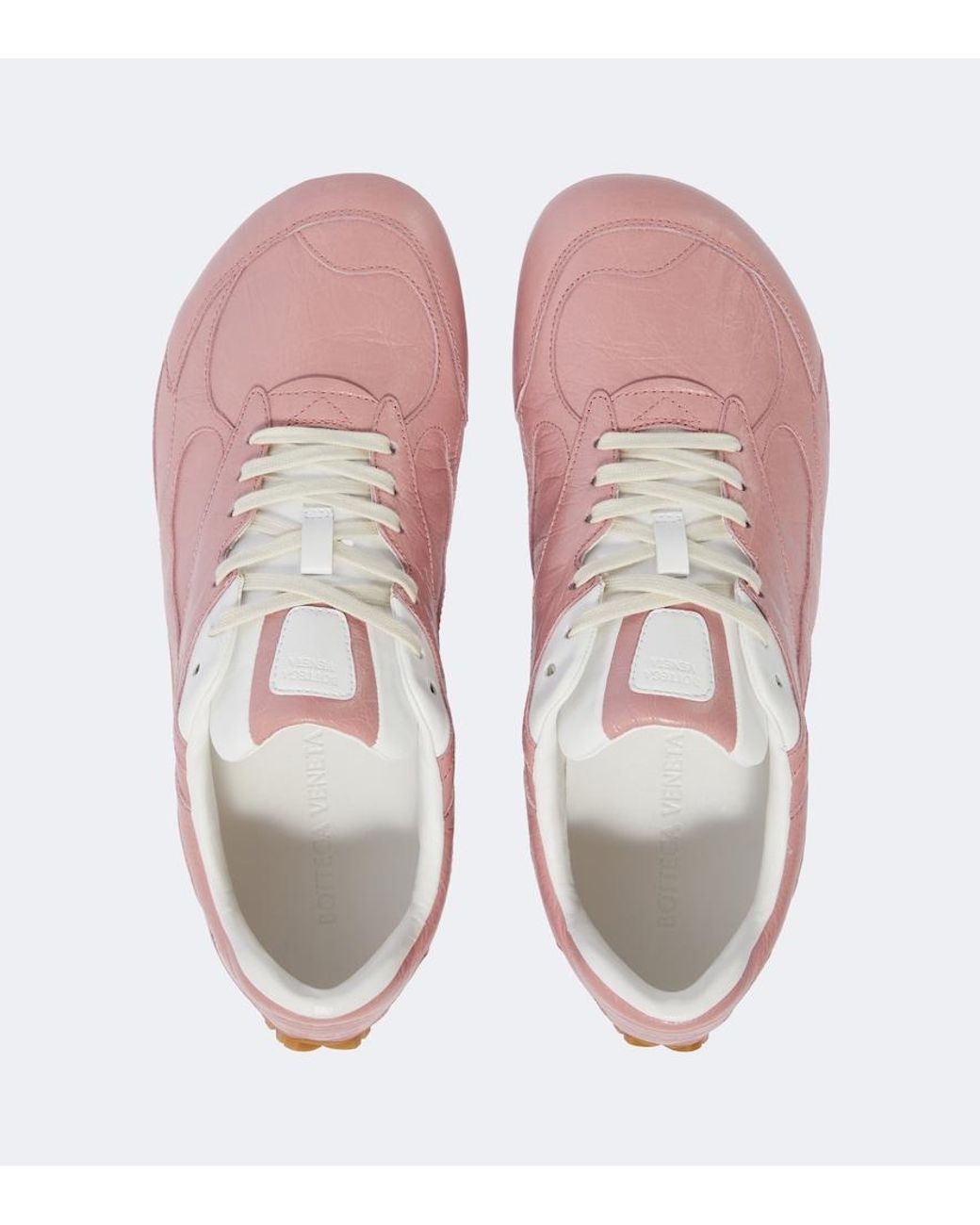 Bottega Veneta Pink Orbit Flash Leather Sneakers for men