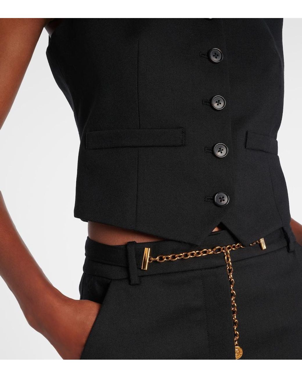 Veronica Beard Black Morris Wool Vest