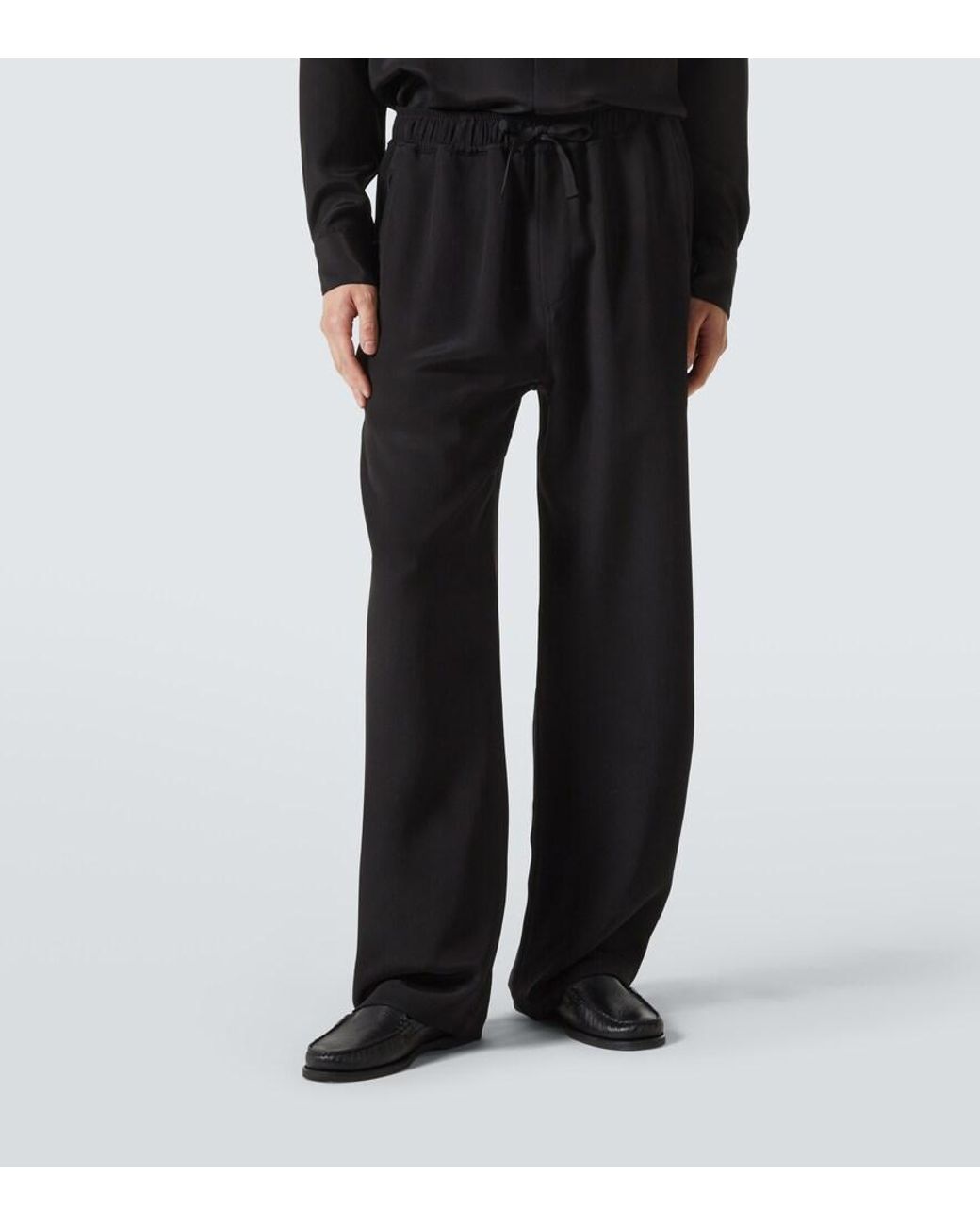 Saman Amel Weite Hose Aus Seide in Black für Herren