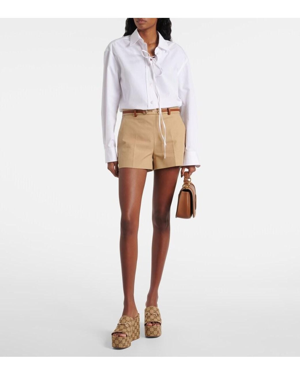 Gucci Brown Gg Wedge Sandals
