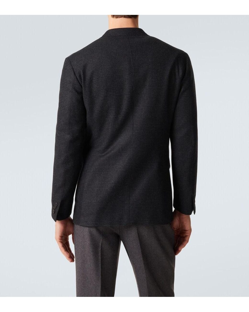 Saman Amel Blazer Aus Wollflanell in Black für Herren