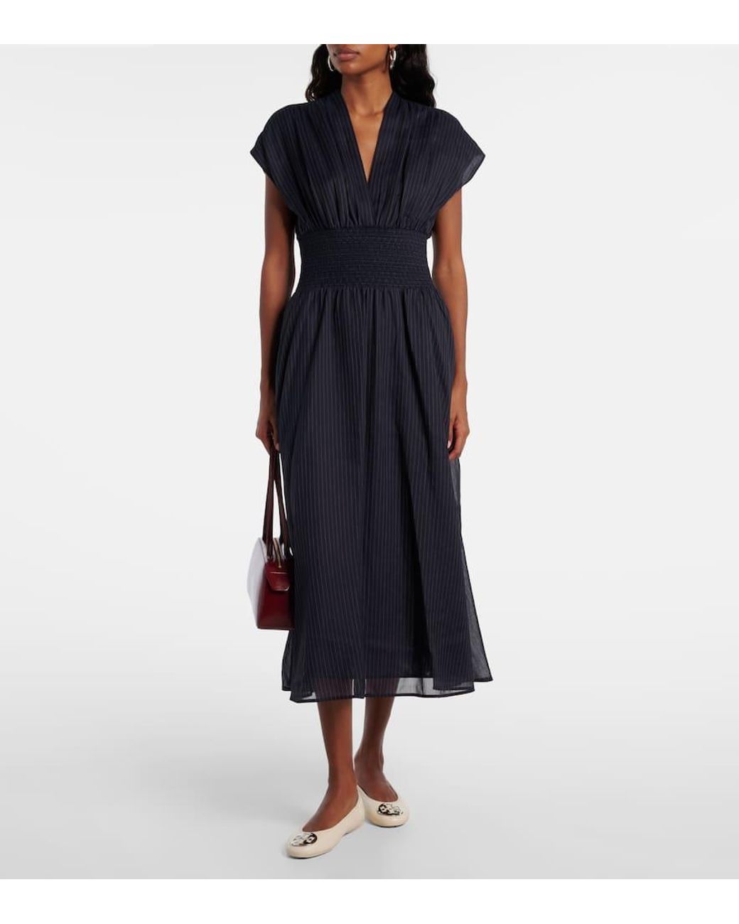 Tory Burch Natural Reva Travel Leather Ballet Flats