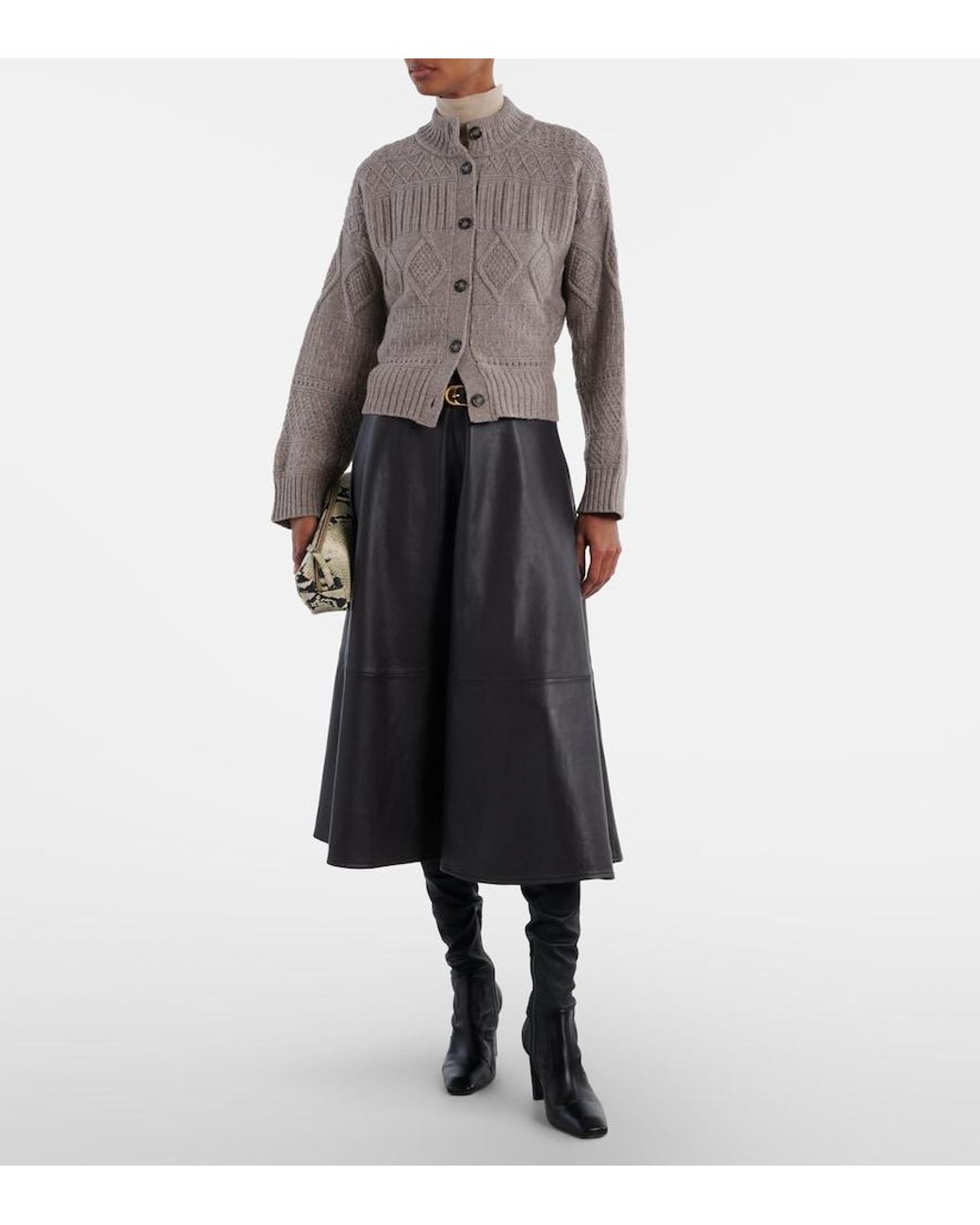Altuzarra Brown Amory Cable-Knit Wool-Blend Cardigan