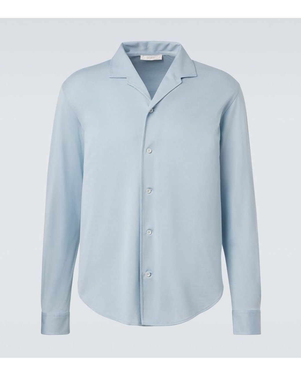 Umit Benan Blue Franco Silk Shirt for men