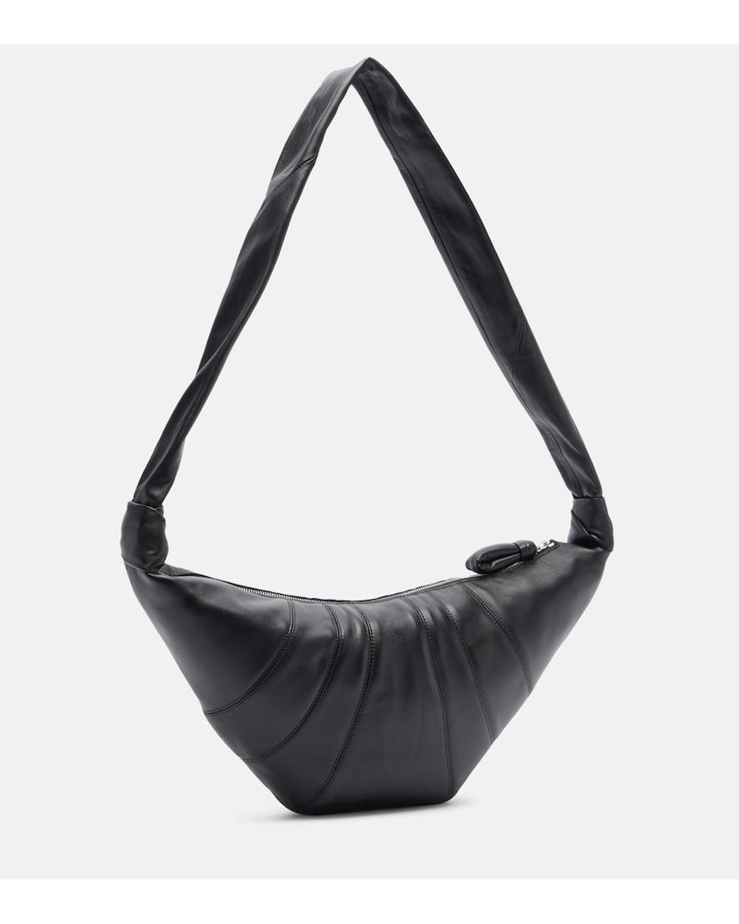Lemaire Black Croissant Medium Leather Bag