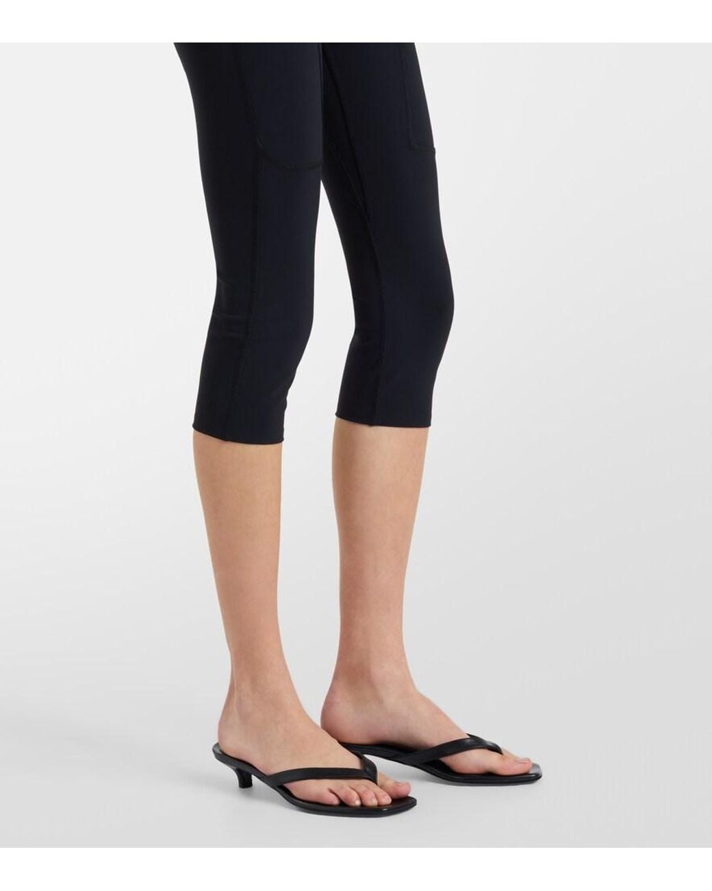 Coperni Black Jersey Cropped Leggings