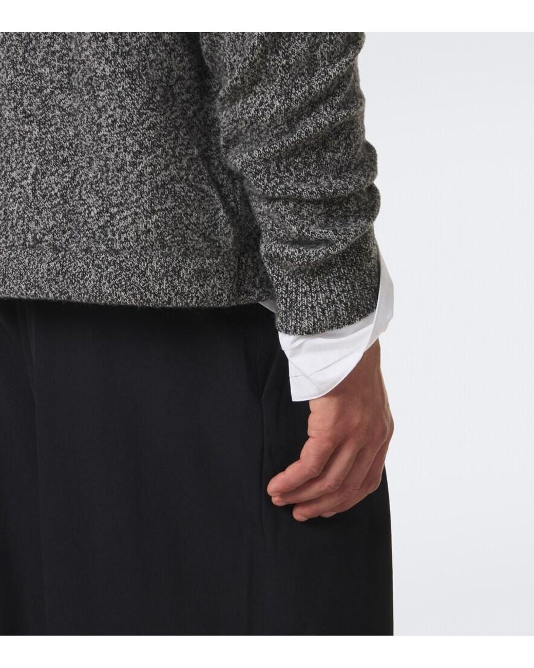 Jacquemus Gray Orlando Wool And Cashmere Half-Zip Sweater for men