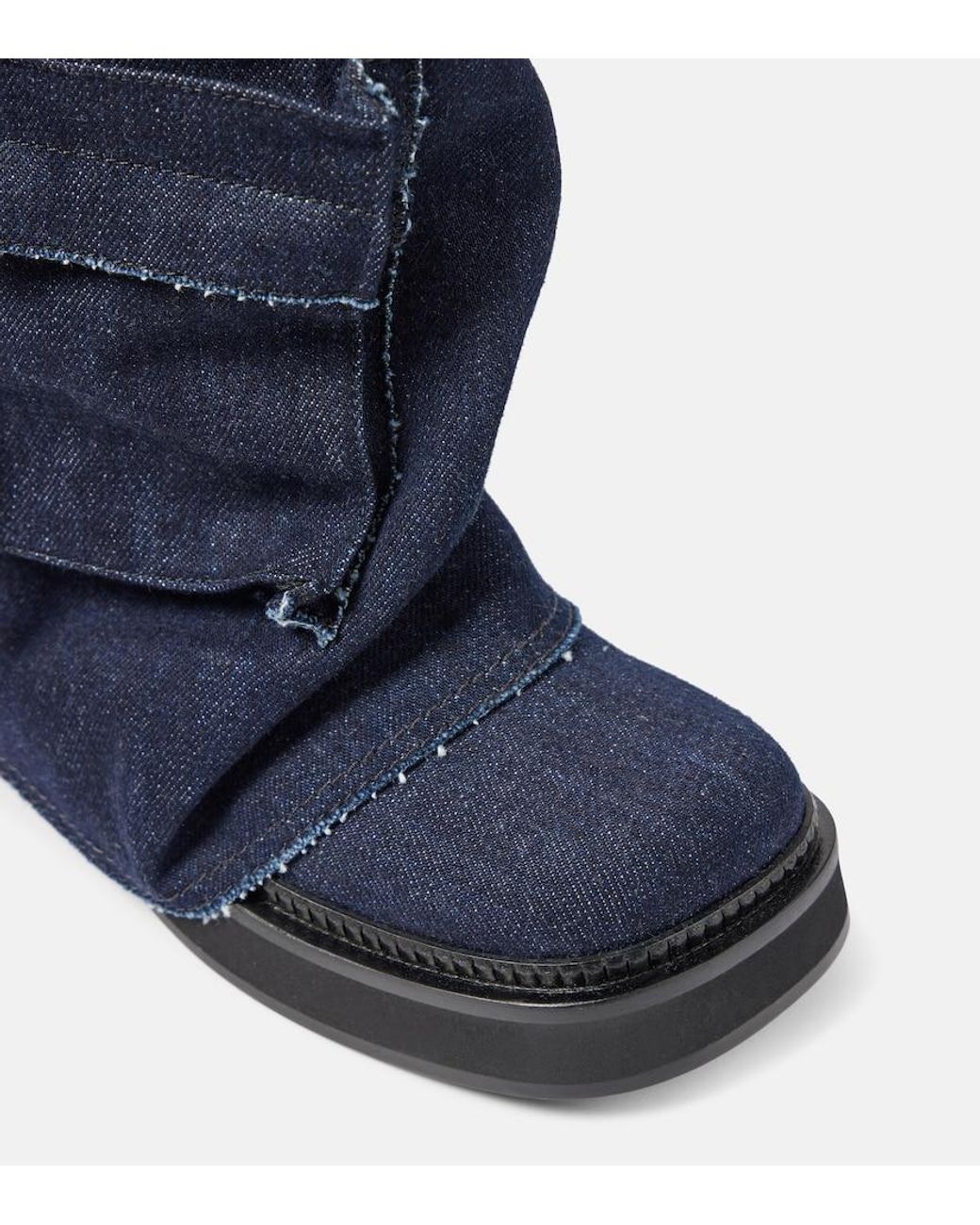 The Attico Blue Robin Denim Combat Boots