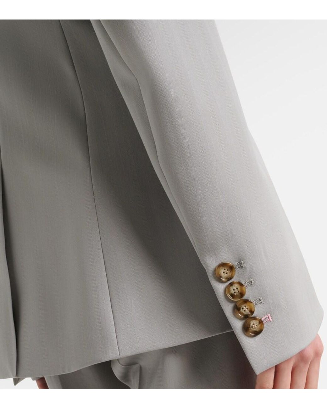 Stella McCartney Gray Striped Wool Blazer