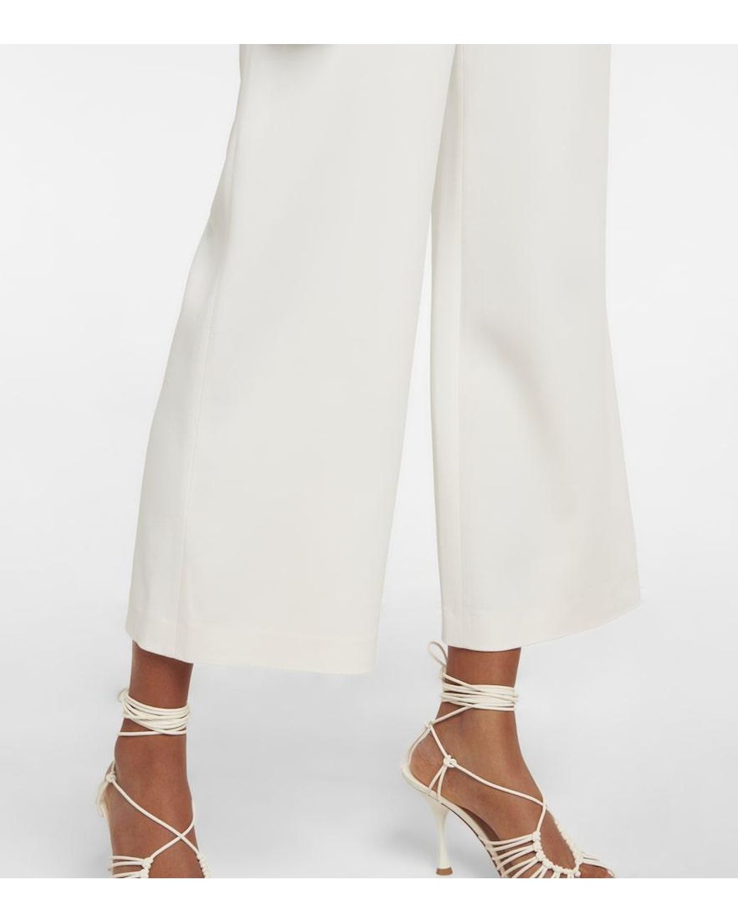 Etro White Pleated High-rise Cropped Pants