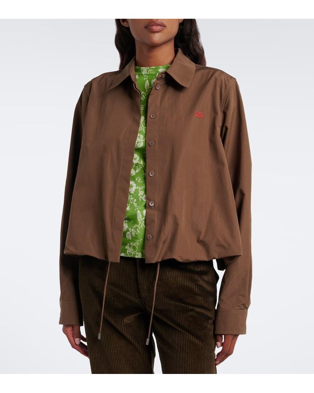 Loewe Brown Double L Cotton Poplin Shirt