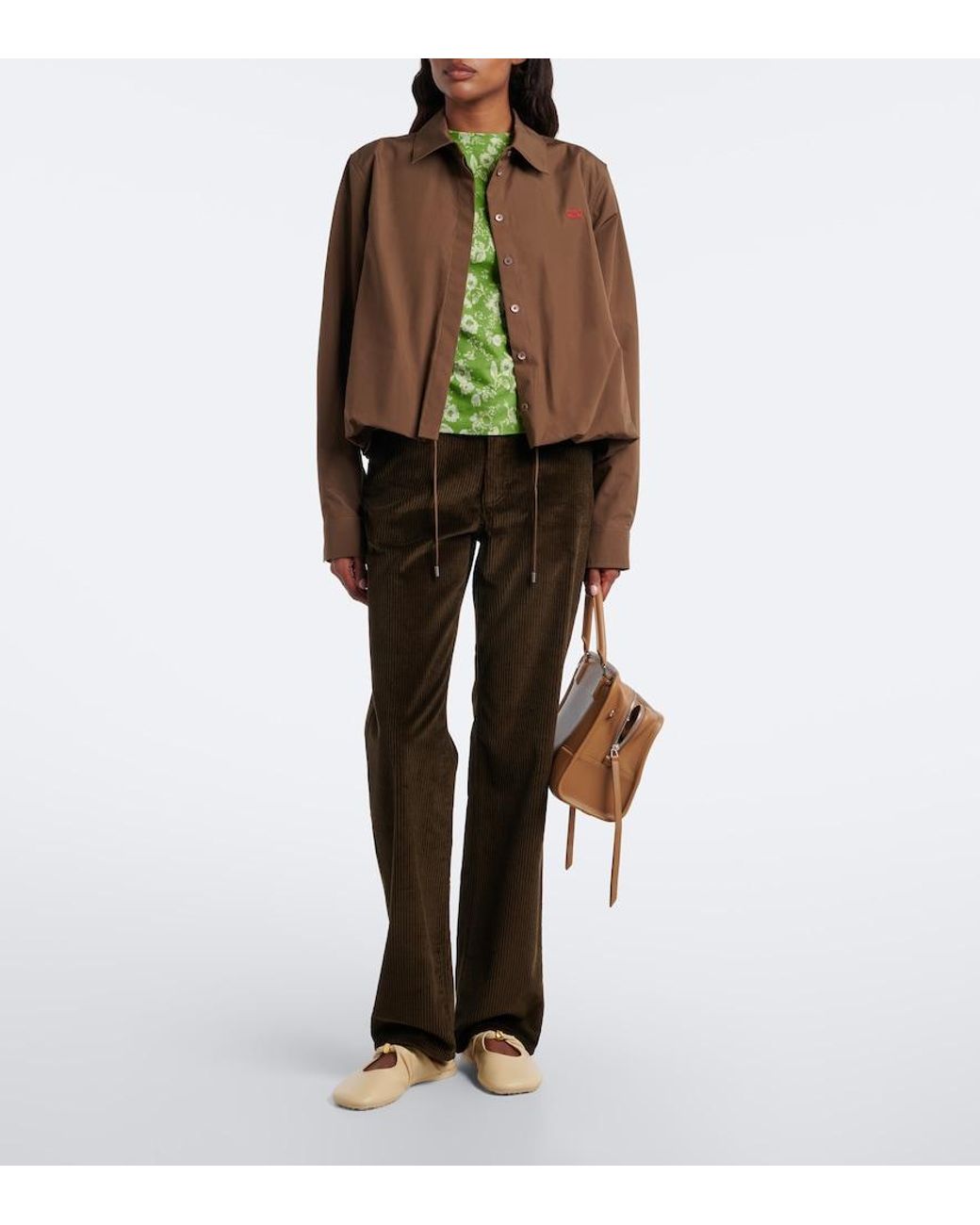 Loewe Brown Double L Cotton Poplin Shirt