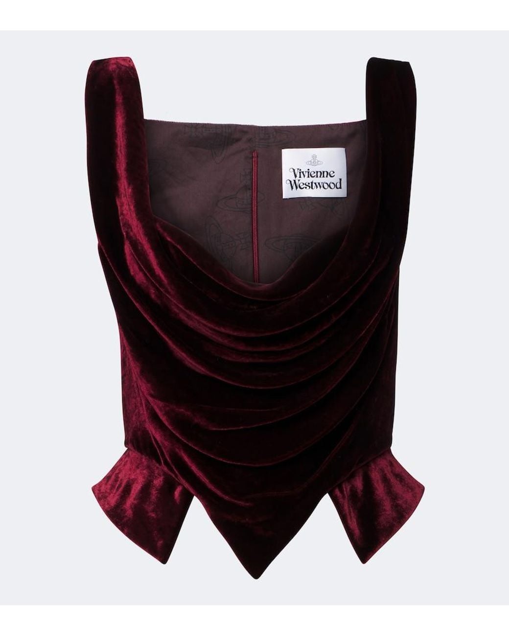 Vivienne Westwood Red Sunday Draped Velvet Bustier Top