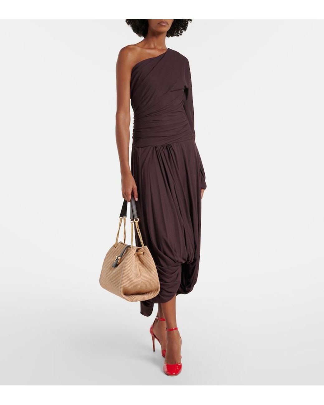 Ferragamo Natural Medium Raffia Shoulder Bag