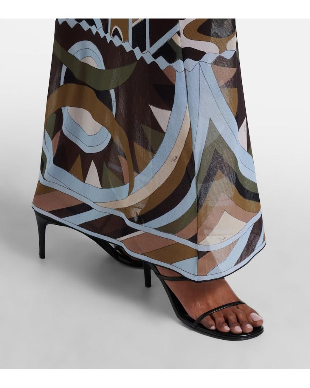 Emilio Pucci Blue Vivara Tulle Maxi Skirt